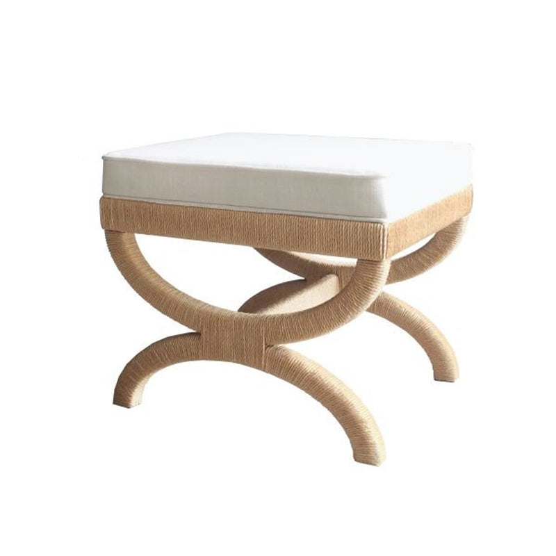 Seagrass Upholstered Ottoman Xavier